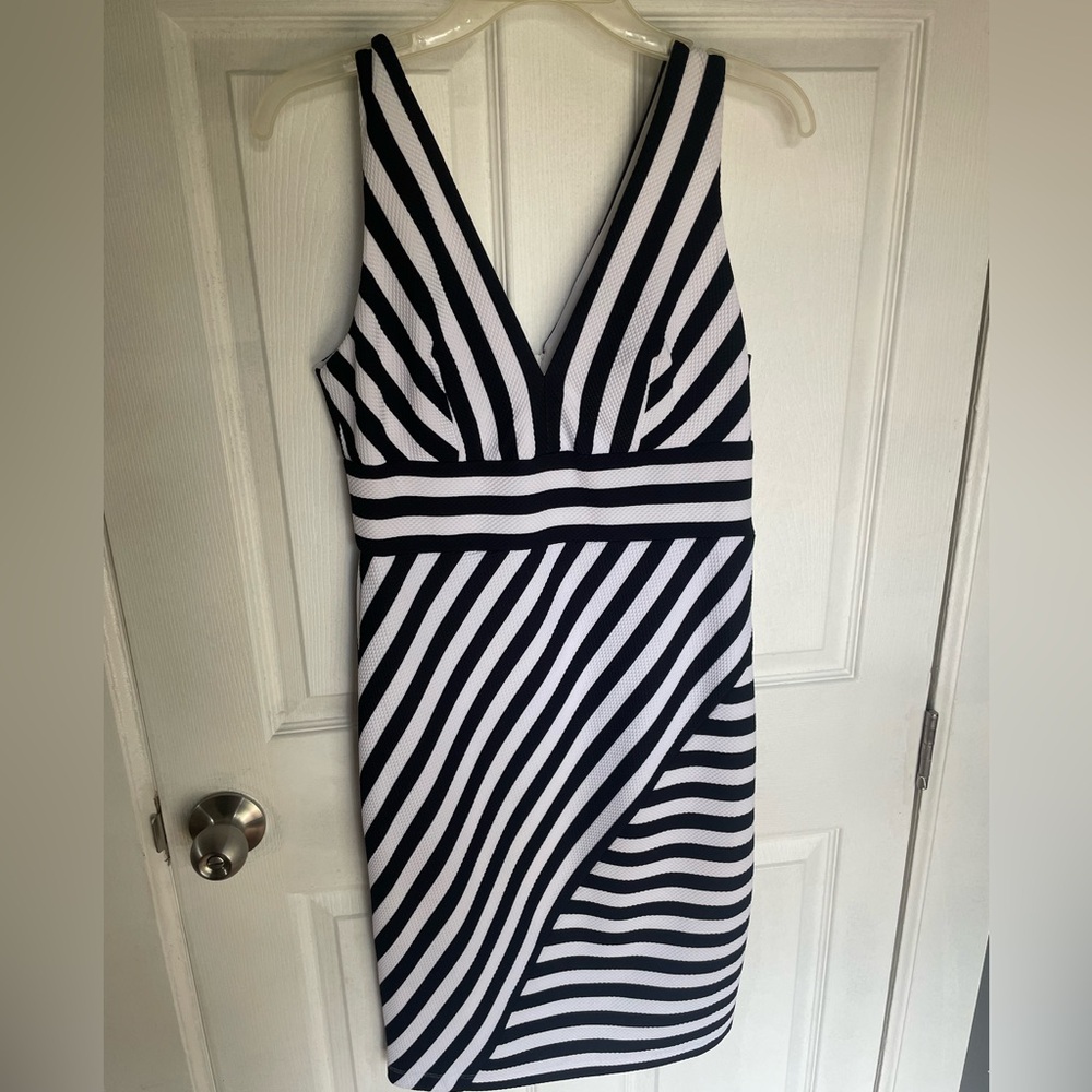 Black and white striped dress- Bissou Bissou by Michelle Bohbot (Size 8)